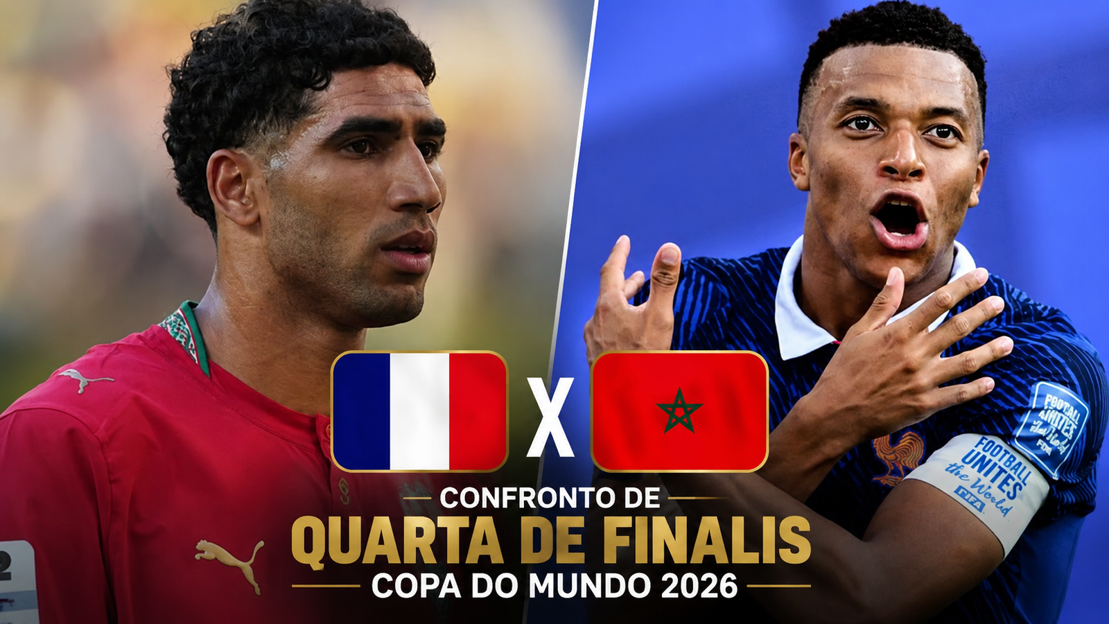 França e Marrocos duelam por vaga na semifinal da Copa do Mundo